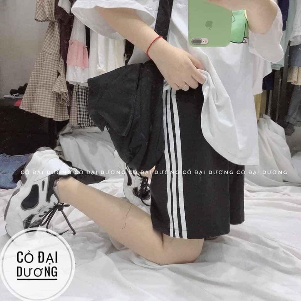 Quần 3 sọc lửng basic dáng suông phong cách ulzzang/ Quần short thể thao thời trang nam nữ_kudoshop