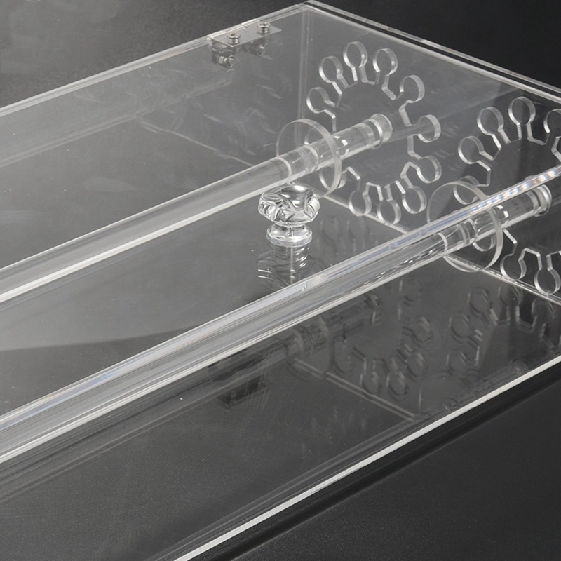 Acrylic 24 móc Xoay vòng cổ Hiển thị đứng Mặt dây chuyền Hiển thị Người tổ chức Hộp trưng bày đồ trang sức chống bụi