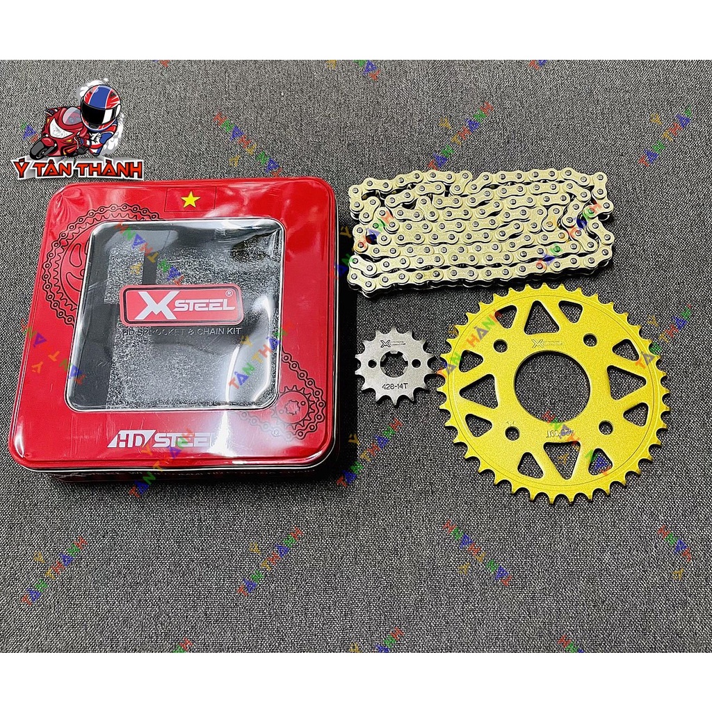 nhông sên đĩa x1r raider satria vàng MS 55