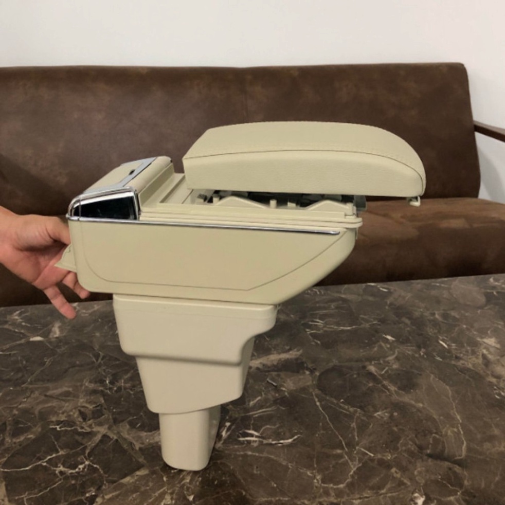 Hộp tỳ tay xe Hyundai I10 cao cấp tích hợp cổng sạc USB - Bảo hành 12 tháng