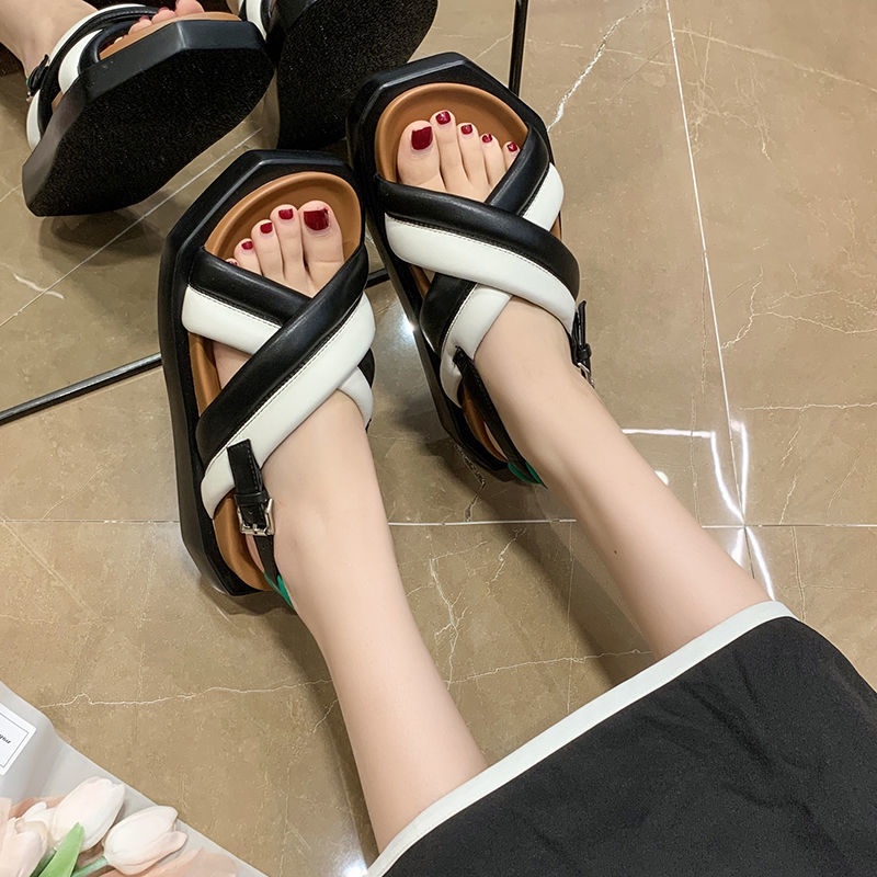 Sandal Đế Dày Thời Trang Mùa Hè Hàn Quốc Mới