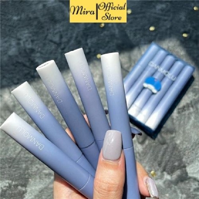 Set 5 son môi KEM LÌ DANMOLU SIÊU HOT kháng nước lâu trôi bền màu MIRAA SHOP