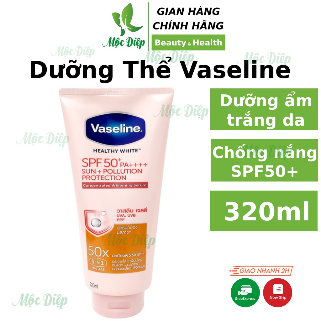 Sữa Dưỡng Thể Vaseline Perfect Serum SPF50+ PA++++ 320ml dưỡng trắng da, chống nắng hiệu quả