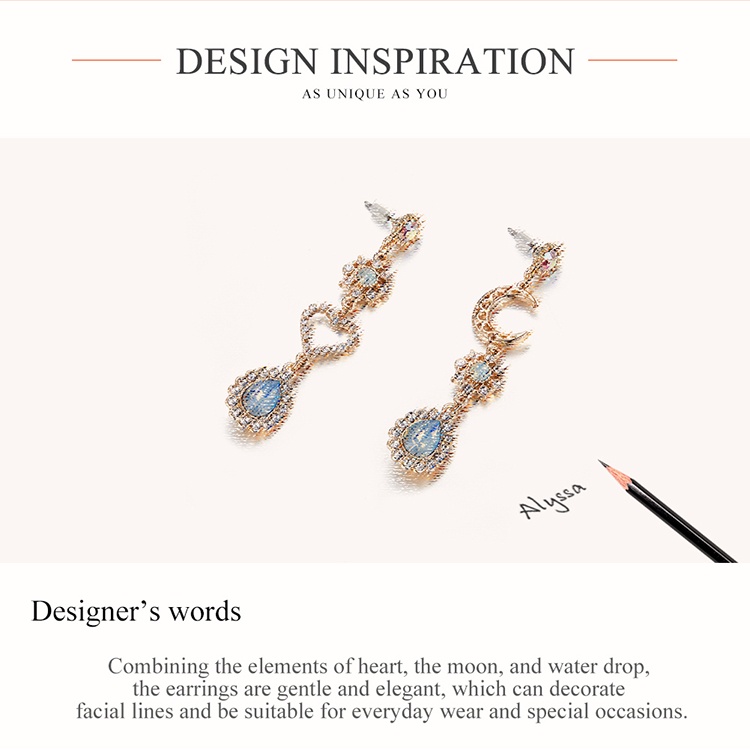 Bông tai Bamoer AIE070 thiết kế hình trái tim xinh xắn thời trang cho nữ