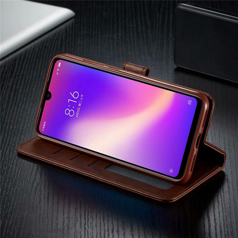 Bao da điện thoại nắp lật kèm ngăn đựng thẻ 360 độ cho Redmi Note 9S Note 9 Pro Max