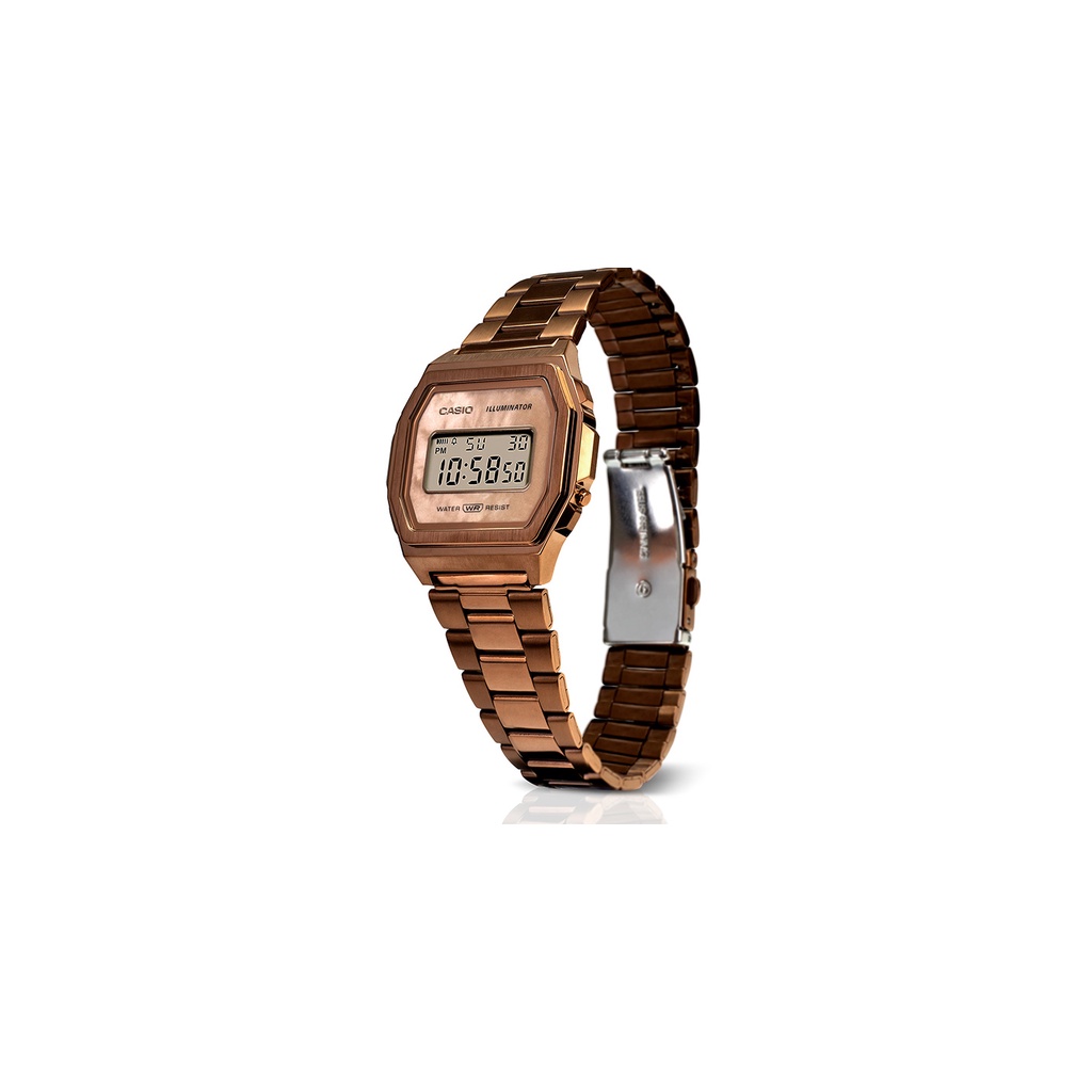 Đồng hồ nam/nữ Casio A1000 / A1000RG-5 dây &amp; vỏ thép không gỉ, chống nước, size 38mm, hàng chính hãng
