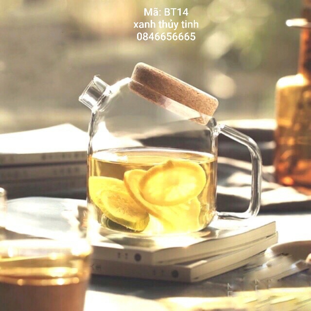 Bình thuỷ tinh nắp nghiêng 650ml (BT14.1)