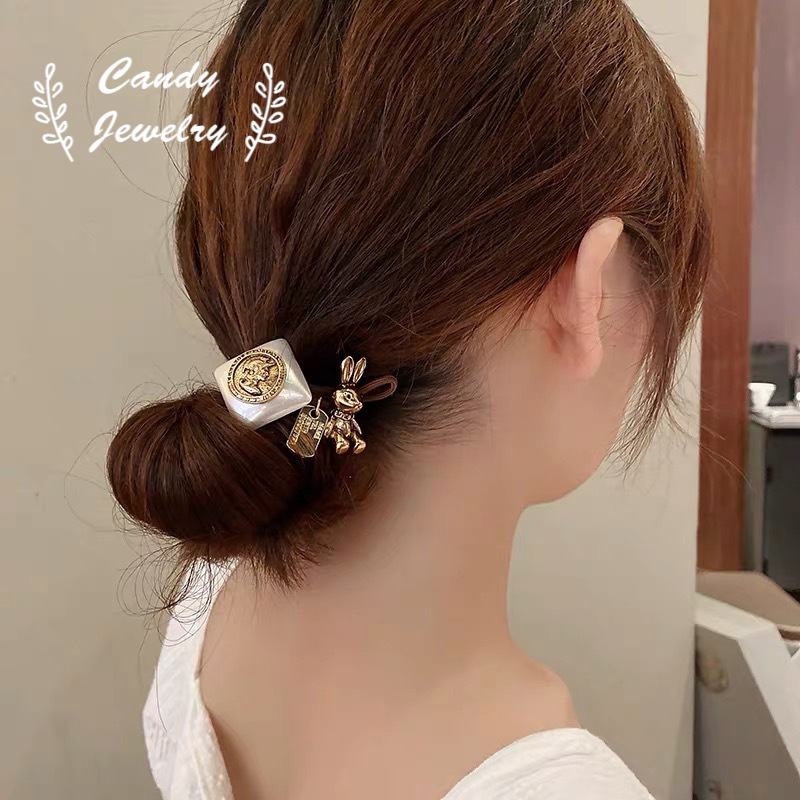 Dây Buộc Tóc Cao Su Đính Ngọc Trai Phong Cách Hàn Quốc Thời Trang Dễ Thương