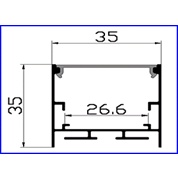 Thanh nhôm Đèn led Profile mã TH3535 chuyên dụng cho tủ nội thất chung cư cao cấp