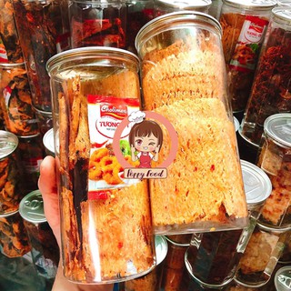 Khô mực cán tẩm cay loại 1 - lon pet 250gr