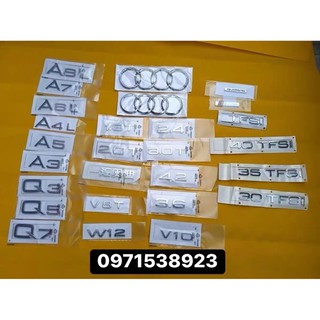 logo chữ dán đuôi xe AUDI dán thân xe