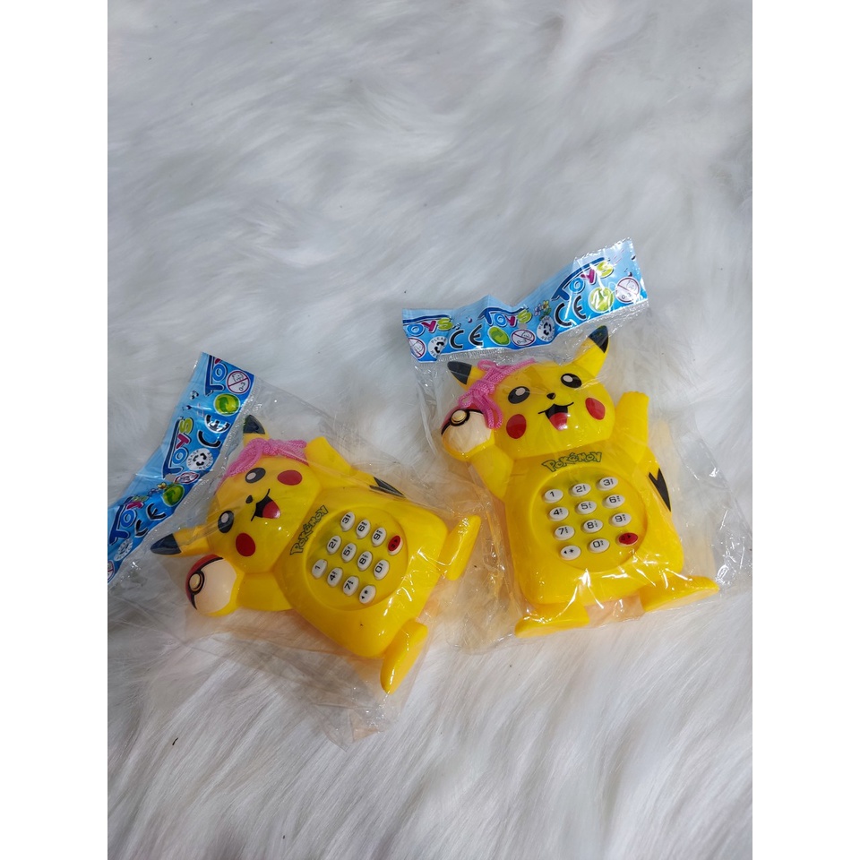 Điện thoai pikachu  màu vàng có nhạc siêu dễ thương