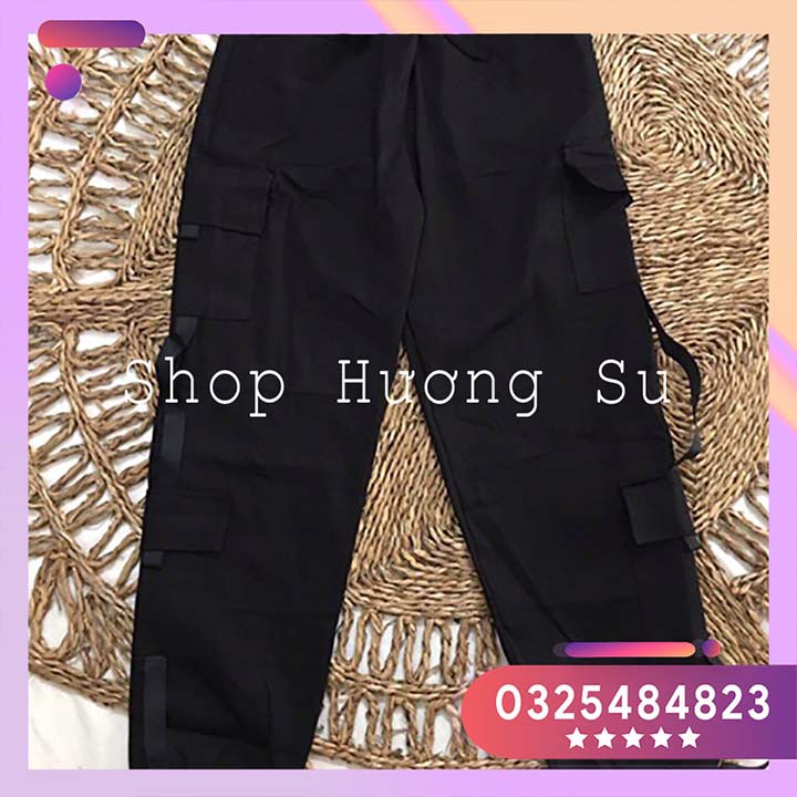 UNISEX QUẦN JOGGER NAM NỮ TÚI HỘP DÂY DÙ CHẤT KAKI-HươngSu (Q017)