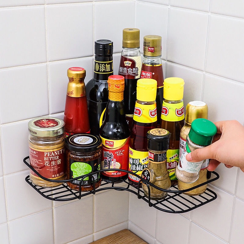 Kệ Góc Để Đồ Nhà Bếp Oenon Không Gỉ Dán Tường Tiện Lợi OENEN