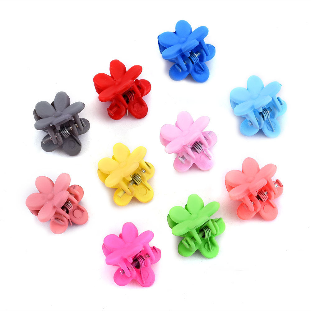 Set 10 Kẹp Tóc Hình Hoa Mini Dễ Thương Cho Bé Gái