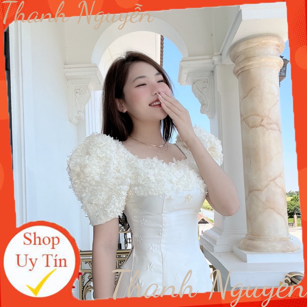 Thanh Nguyễn - Áo Dài " Khổng Tước " Áo Dài Cách Tân Gấm hoa Cao Cấp