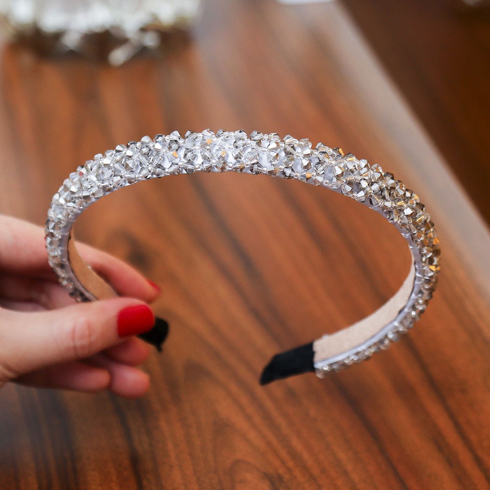 Băng đô cài tóc đính đá nhiều màu tùy chọn cho nữ