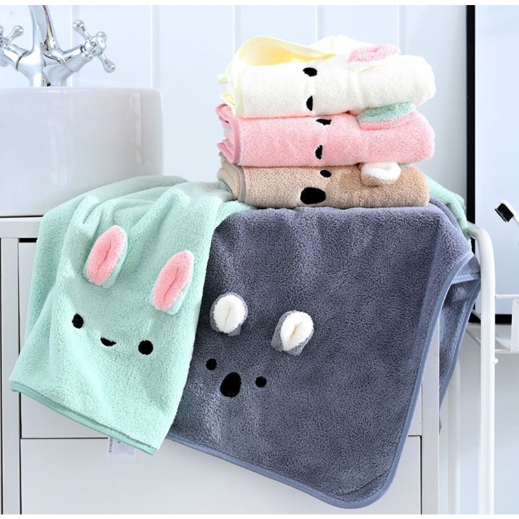 Khăn Tắm Sợi Nhỏ Hình Búp Bê Dễ Thương Cho Bé 50x100cm