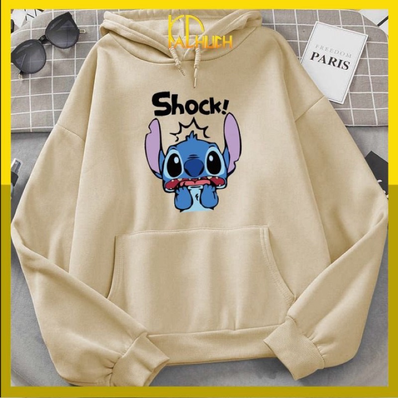 Áo hoodie stitch shock nam nữ nhiều màu vải nỉ