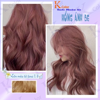 Thuốc Nhuộm Tóc Màu HỒNG NHẠT - Hồng Ánh Be Kèm Tẩy