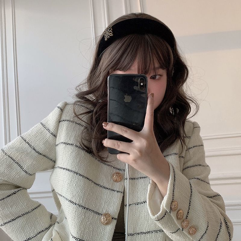 Kẹp Tóc Vải Nhung Màu Đen Phong Cách Trung Cổ Thời Trung Cổ Thời Trung Cổ Thời Trang Cho Nữ