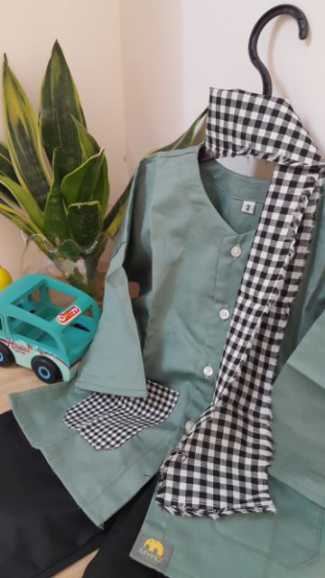 Bộ Bà Ba Bé Trai Bé Gái Màu Xanh 2023