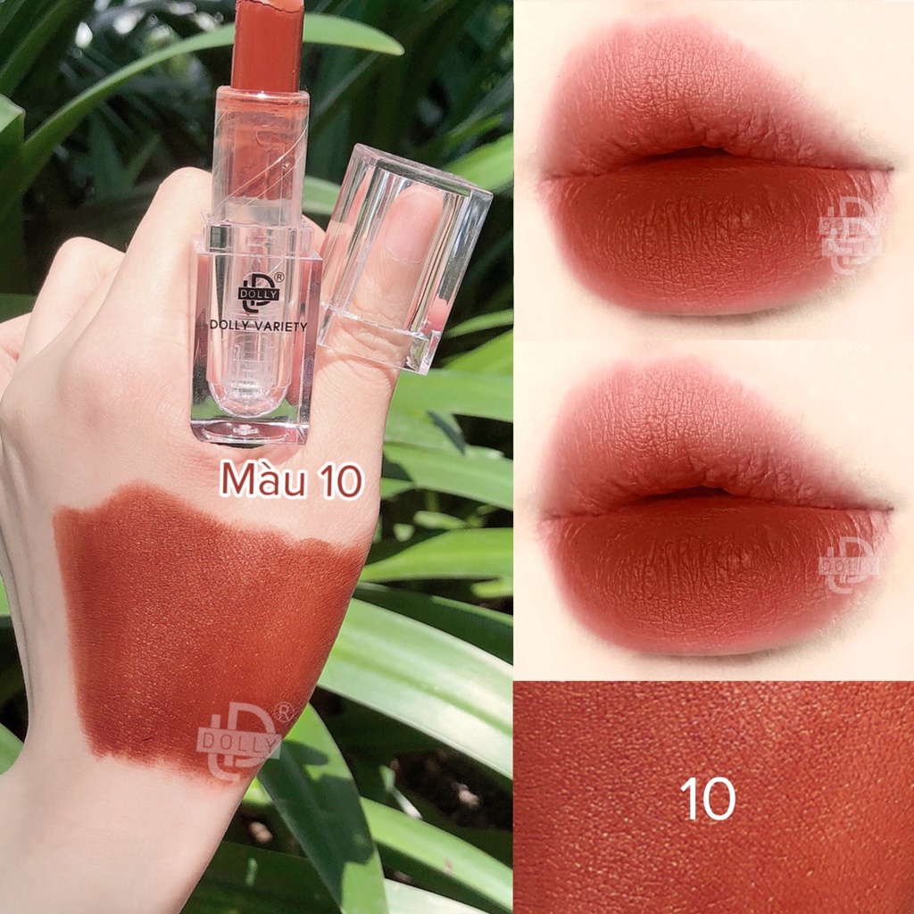 Son THỎI SÁP DOLLY dòng kem lì siêu mềm mịn, không chì, không trôi MÀU Nâu trầm