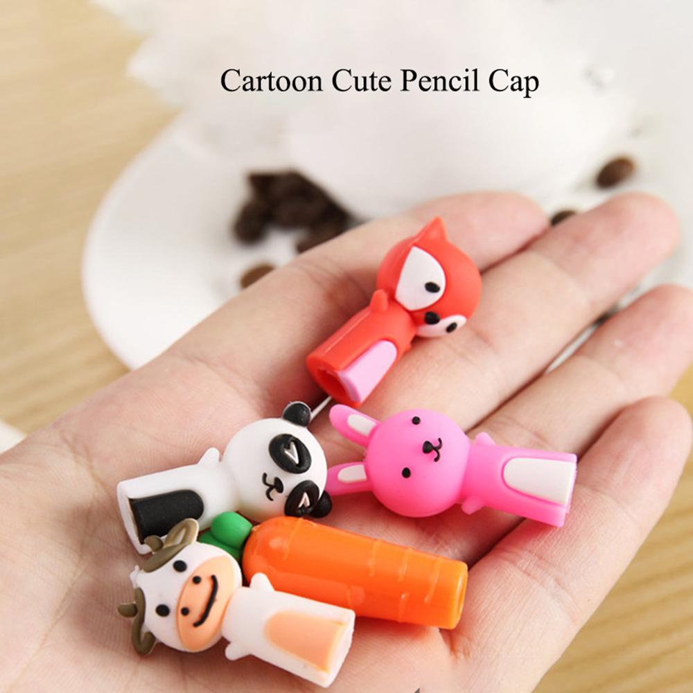 Set 3 Phụ Kiện Nối Dài Bút Chì Hình Gấu / Thỏ / Cà Rốt / Gấu Hoạt Hình Cho Học Sinh