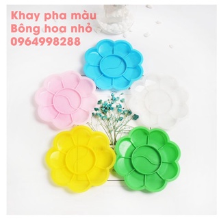 Khay pha màu Bông Hoa Nhỏ ❤️ Dụng cụ vẽ tranh cho trẻ em Bảng màu sơn nhựa 8 cm