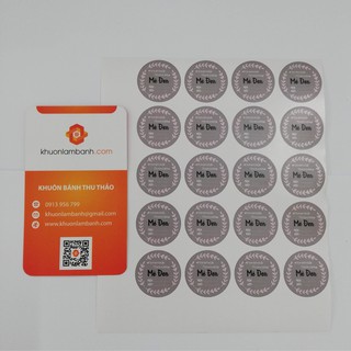 Bộ 5 tờ tem dán nhân bánh trung mè đen (20 cái/tờ)