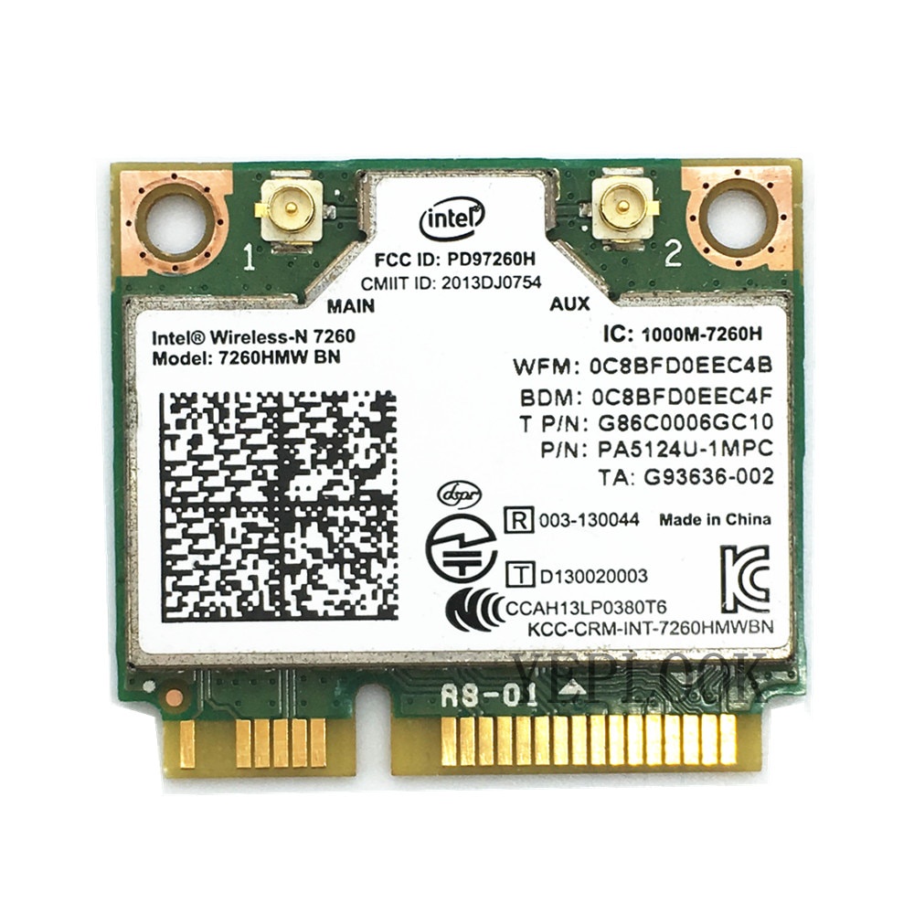 7260BN 7260HMW BN Half Mini PCIe 2.4Ghz 300Mbps BT4.0 Thẻ Wifi