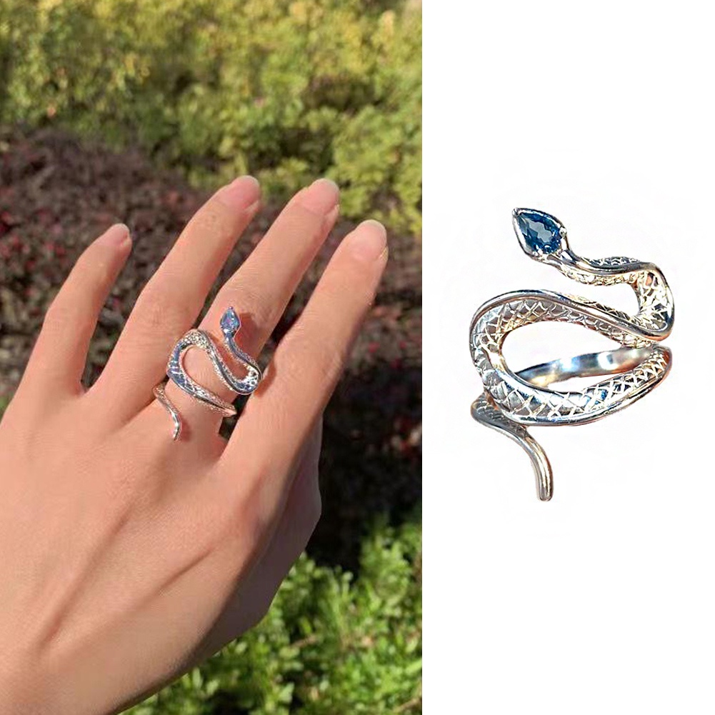 Nhẫn Hình Rắn Bằng Kim Loại Có Thể Điều Chỉnh Thời Trang Unisex