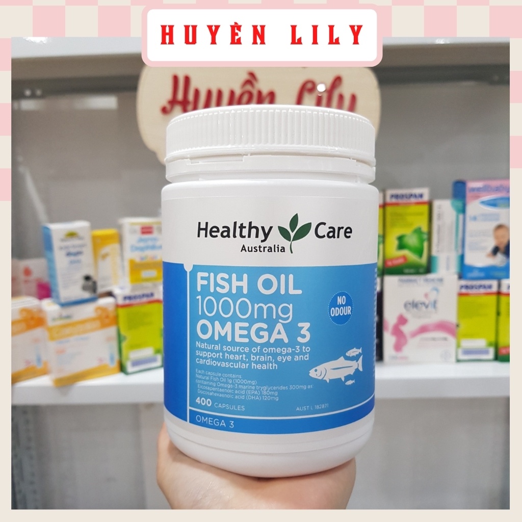 Dầu cá Healthy Care Fish Oil 1000mg Omega 3 400 viên – Bổ não, sáng mắt, tăng miễn dịch của Úc