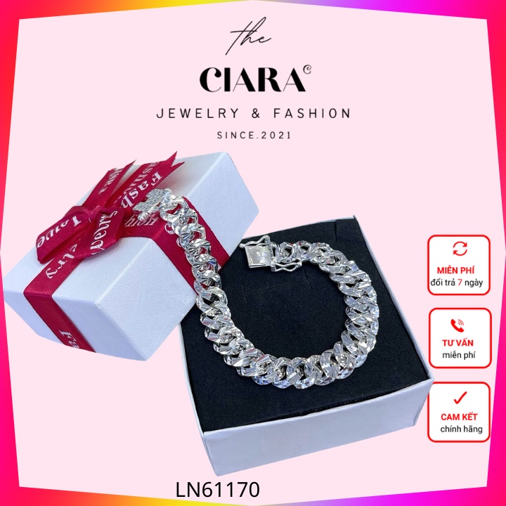 Lắc Tay Bạc Nam✨𝐌𝐀̂̃𝐔 𝐇𝐎𝐓✨Vòng Tay Nam CIARA Mắt Xích Bản Vừa 8 chỉ CIARA - Thiết Kế Sang Trọng, Đẳng Cấp