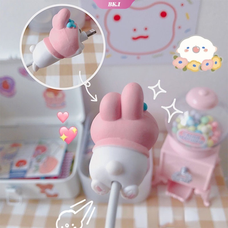 Phụ Kiện Bảo Vệ Đầu Dây Cáp Usb Hình Nhân Vật Melody Kuromi Xinh Xắn
