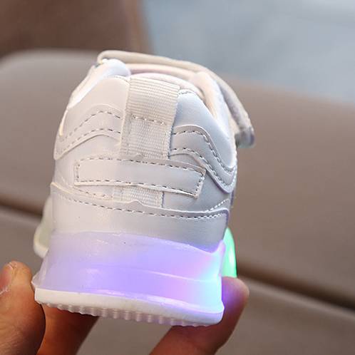 Giày Thể Thao Da Có Đèn Led Phát Sáng Thoáng Khí Chống Trượt/Thấm Nước Cho Bé