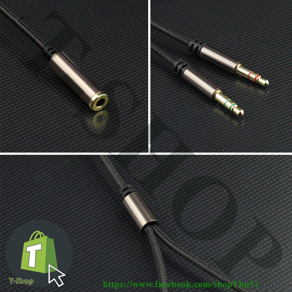 Jack chuyển đổi tai nghe 3.5 sang Audio & Mic cao cấp SF
