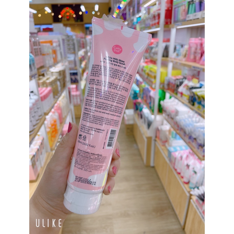 Tẩy tế bào chết Cathy Doll White Milk Shine Peeling Body Scrub Thái Lan 320g - CO176