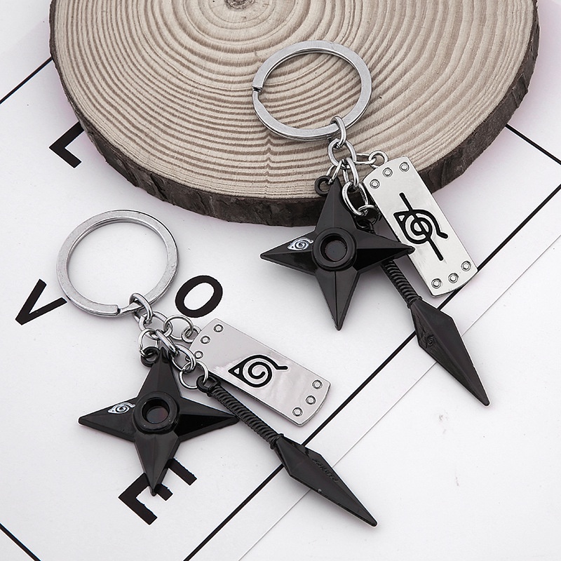Móc Khóa Hình Nhân Vật Anime Naruto Kunai Shuriken Konoha Ninja 2022