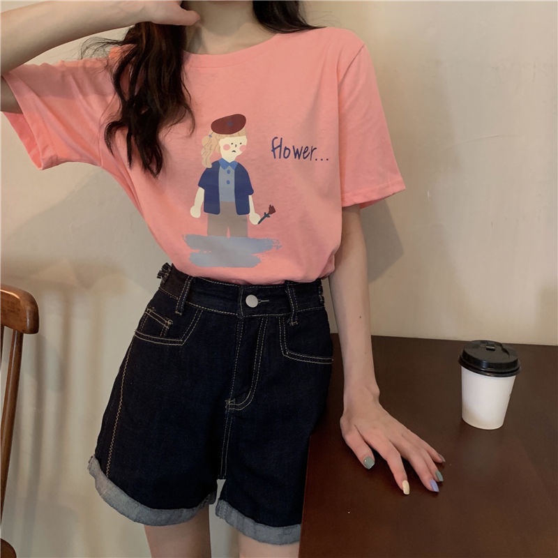 Áo Thun Ngắn Tay In Họa Tiết Thời Trang Cá Tính