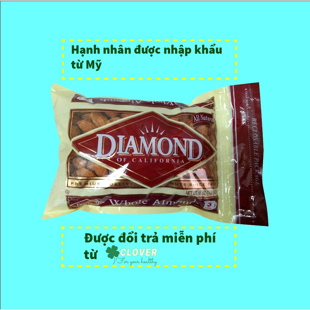 Hạnh nhân diamond rang bơ 453g nhập khẩu mỹ vỏ mỏng cung cấp dinh dưỡng, tốt tim mạch và cung cấp năng lượng