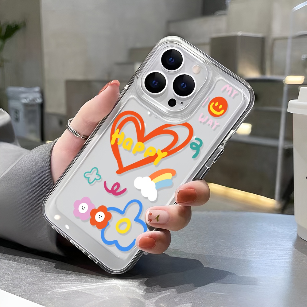 Ốp Điện Thoại Trong Suốt Họa Tiết Trái Tim Cho iphone 14 Plus 11 13promax 12 7Plus X XS Max 7 8 SE 2020
