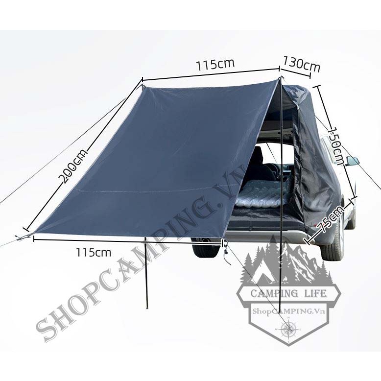 Lều gắn cốp xe hơi, lều che nắng gắn đuôi xe dành cho cắm trại dã ngoại - Camping VietNam