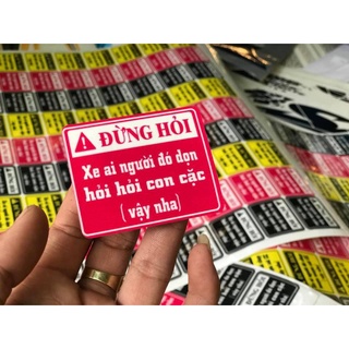Tem logo decal sticker lẻ Cảnh báo