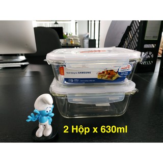 Combo 2 hộp thủy tinh lock&lock 630ml - 630ml