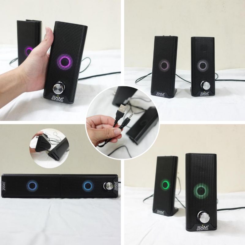 Loa Thanh Máy Tính Led có Bluetooth Để Bàn RHM RM -116BT 2.0 Công Suất 3W, Kết Nối USB, AUX