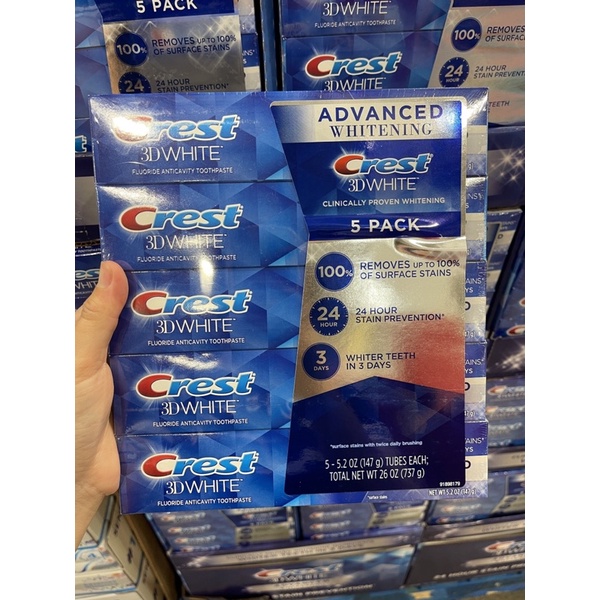 Mẫu mới Kem Đánh Răng Crest 3D White Toothpaste 147g ,1 tuýp