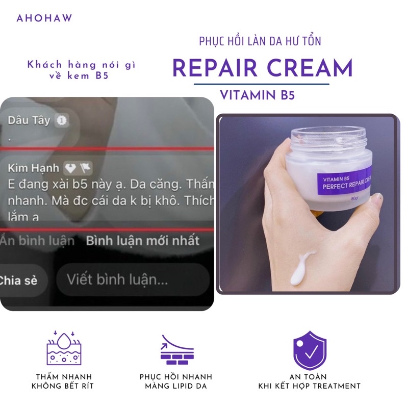 Kem b5 phục hồi da Ahohaw