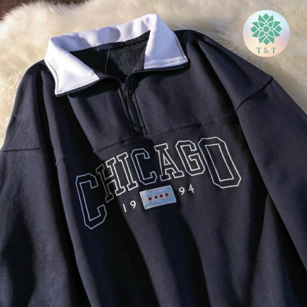 Áo sweater thêu chữ khóa cổ cá tính | BigBuy360 - bigbuy360.vn