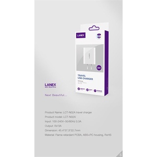 Cóc sạc nhanh LANEX LCT-N02A (1 cổng USB, 3A)